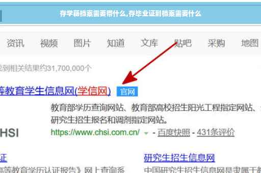 存学籍档案需要带什么,存毕业证到档案需要什么