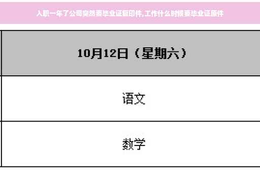 入职一年了公司突然要毕业证复印件,工作什么时候要毕业证原件