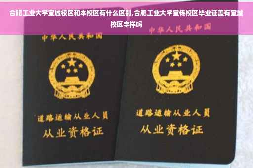 合肥工业大学宣城校区和本校区有什么区别,合肥工业大学宣传校区毕业证盖有宣城校区字样吗
