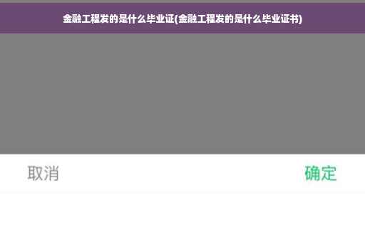 金融工程发的是什么毕业证(金融工程发的是什么毕业证书)