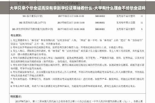 大学只拿个毕业证而没有拿到学位证意味着什么-大学有什么理由不给毕业证吗