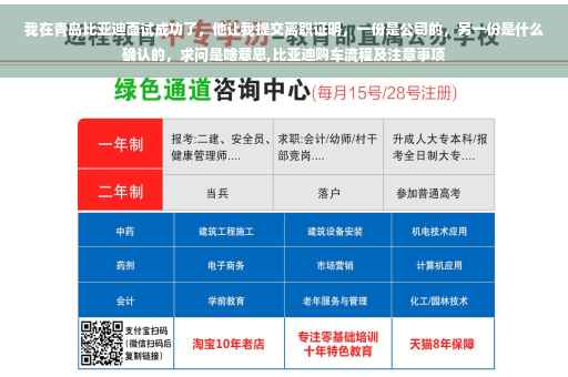 我在青岛比亚迪面试成功了，他让我提交离职证明，一份是公司的，另一份是什么确认的，求问是啥意思,比亚迪购车流程及注意事项