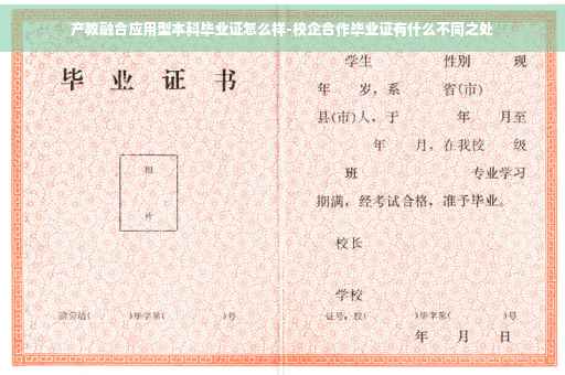 产教融合应用型本科毕业证怎么样-校企合作毕业证有什么不同之处