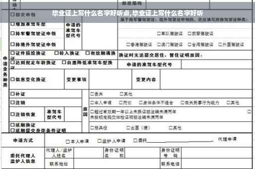 毕业证上写什么名字好听点,毕业证上写什么名字好听