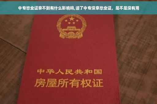 中专毕业证拿不到有什么影响吗,读了中专没拿毕业证，是不是没有用