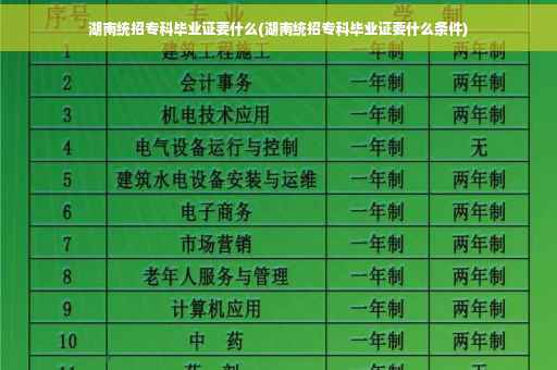 湖南统招专科毕业证要什么(湖南统招专科毕业证要什么条件)