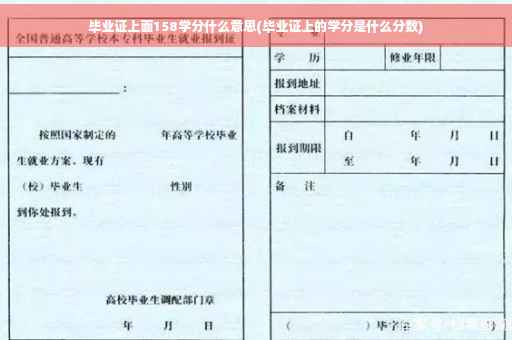毕业证上面158学分什么意思(毕业证上的学分是什么分数)