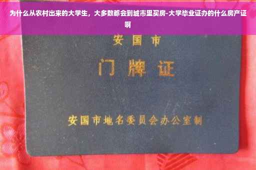 为什么从农村出来的大学生，大多数都会到城市里买房-大学毕业证办的什么房产证啊