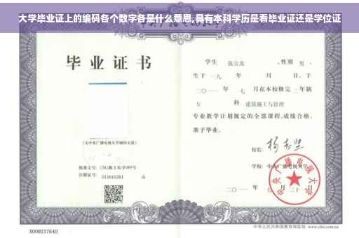 大学毕业证上的编码各个数字各是什么意思,具有本科学历是看毕业证还是学位证