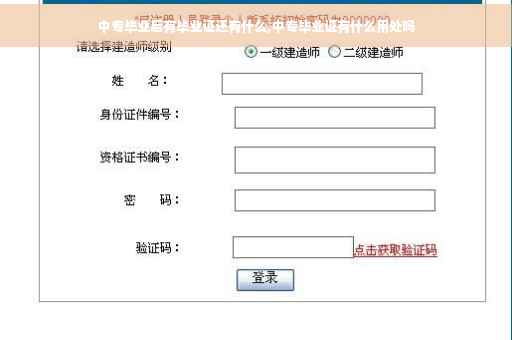 中专毕业后有毕业证还有什么,中专毕业证有什么用处吗