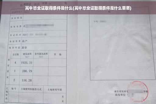 高中毕业证取得条件是什么(高中毕业证取得条件是什么意思)