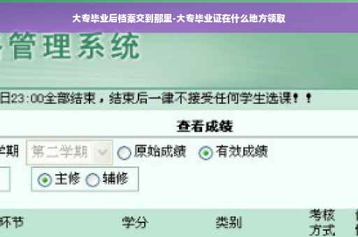 大专毕业后档案交到那里-大专毕业证在什么地方领取