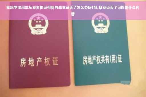 我想学出租车从业资格证但我的毕业证丢了怎么办呀?急,毕业证丢了可以用什么代替