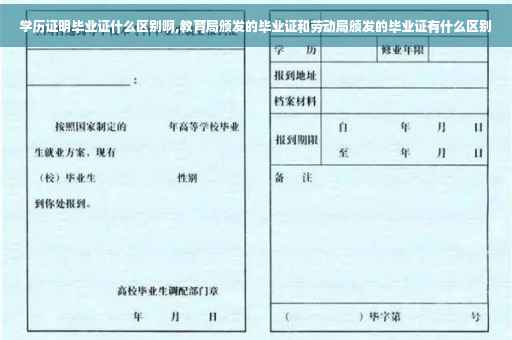 学历证明毕业证什么区别啊,教育局颁发的毕业证和劳动局颁发的毕业证有什么区别