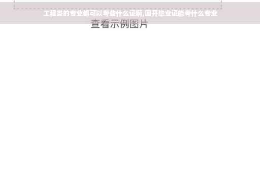 工程类的专业都可以考些什么证啊,国开毕业证能考什么专业