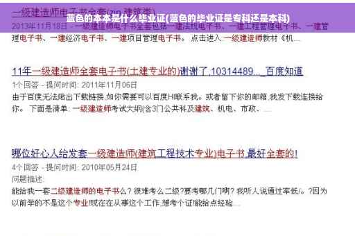 蓝色的本本是什么毕业证(蓝色的毕业证是专科还是本科)