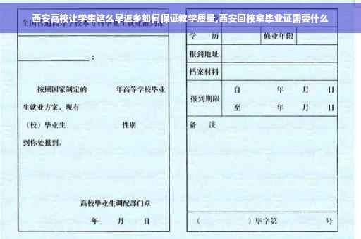 西安高校让学生这么早返乡如何保证教学质量,西安回校拿毕业证需要什么