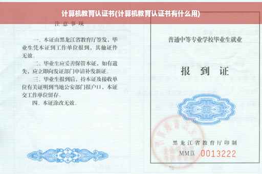 计算机教育认证书(计算机教育认证书有什么用)