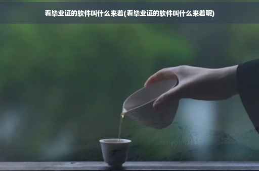 看毕业证的软件叫什么来着(看毕业证的软件叫什么来着呢)