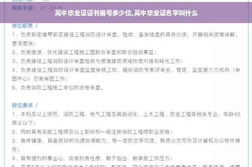 高中毕业证证书编号多少位,高中毕业证名字叫什么