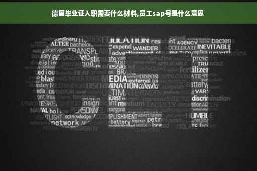 德国毕业证入职需要什么材料,员工sap号是什么意思
