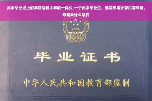 高中毕业证上的学籍号和大学的一样么,一个高中毕业生，要是想考计算机等级证，都需要什么条件