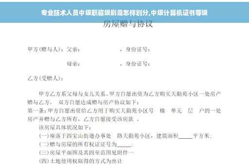 专业技术人员中级职称级别是怎样划分,中级计算机证书等级