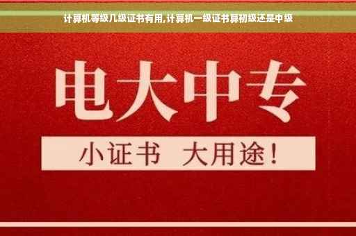 计算机等级几级证书有用,计算机一级证书算初级还是中级