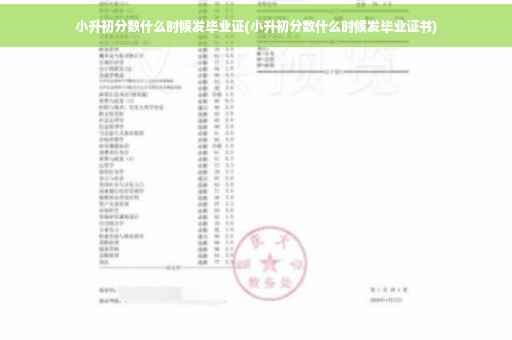 小升初分数什么时候发毕业证(小升初分数什么时候发毕业证书)