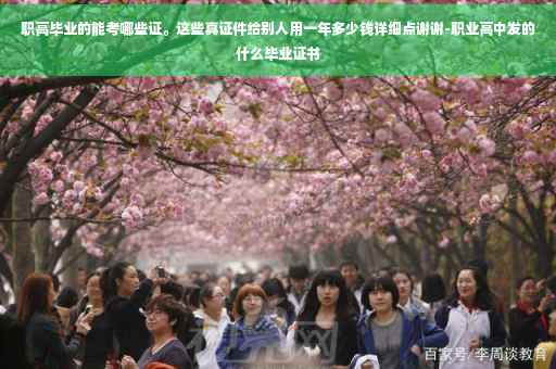职高毕业的能考哪些证。这些真证件给别人用一年多少钱详细点谢谢-职业高中发的什么毕业证书