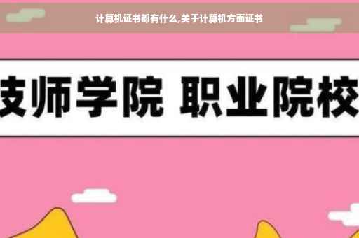 计算机证书都有什么,关于计算机方面证书