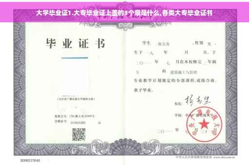 大学毕业证1.大专毕业证上盖的3个章是什么,各类大专毕业证书