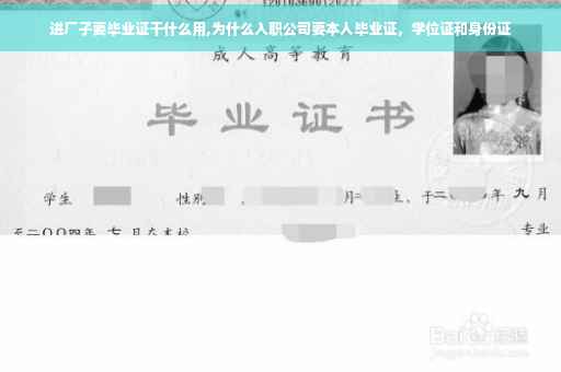 进厂子要毕业证干什么用,为什么入职公司要本人毕业证，学位证和身份证