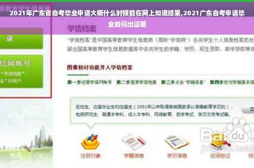 2021年广东省自考毕业申请大概什么时候能在网上知道结果,2021广东自考申请毕业如何出证明
