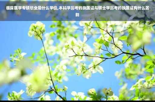 临床医学专硕毕业是什么学位,本科学历考的执医证与硕士学历考的执医证有什么区别