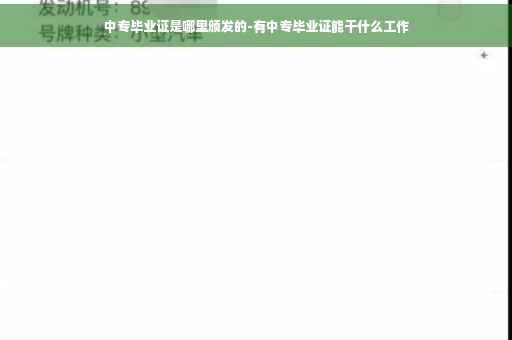中专毕业证是哪里颁发的-有中专毕业证能干什么工作