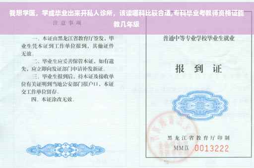 我想学医，学成毕业出来开私人诊所，该读哪科比较合适,专科毕业考教师资格证能教几年级