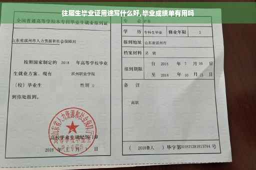 往届生毕业证用途写什么好,毕业成绩单有用吗