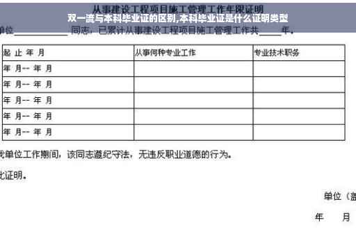 双一流与本科毕业证的区别,本科毕业证是什么证明类型