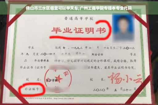 佛山市三水区哪里可以学叉车,广州工商学院专插本专业代码