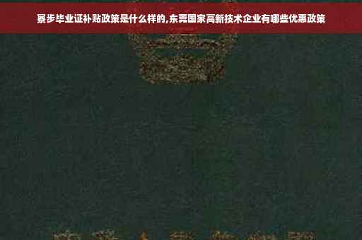 寮步毕业证补贴政策是什么样的,东莞国家高新技术企业有哪些优惠政策