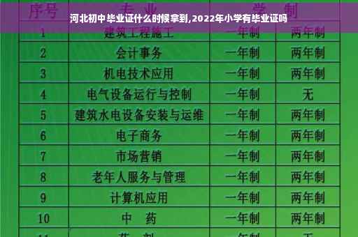 河北初中毕业证什么时候拿到,2022年小学有毕业证吗