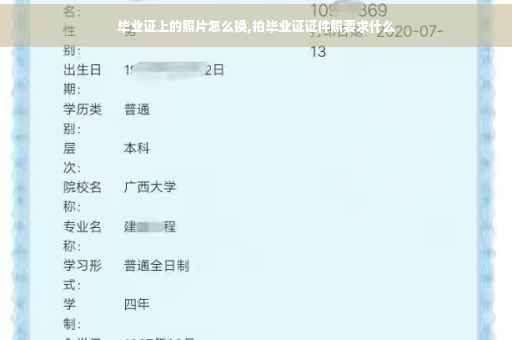 毕业证上的照片怎么换,拍毕业证证件照要求什么