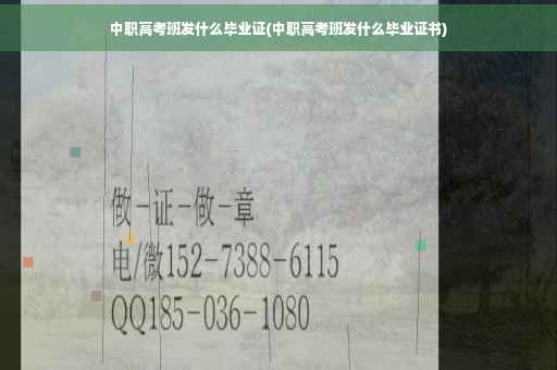 中职高考班发什么毕业证(中职高考班发什么毕业证书)