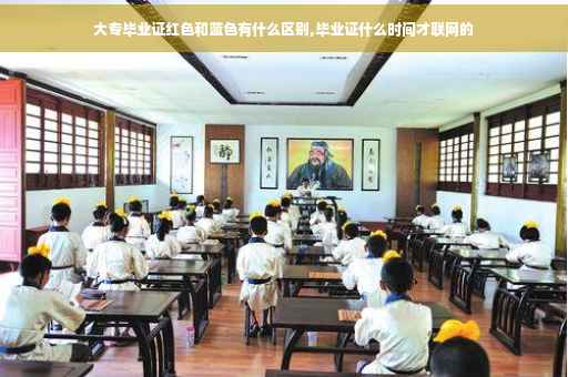 大专毕业证红色和蓝色有什么区别,毕业证什么时间才联网的