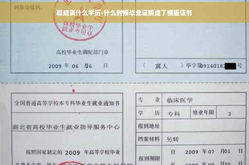 程靖淇什么学历-什么时候毕业证换成了横版证书