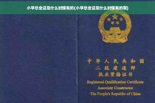 小学毕业证是什么时候有的(小学毕业证是什么时候有的啊)