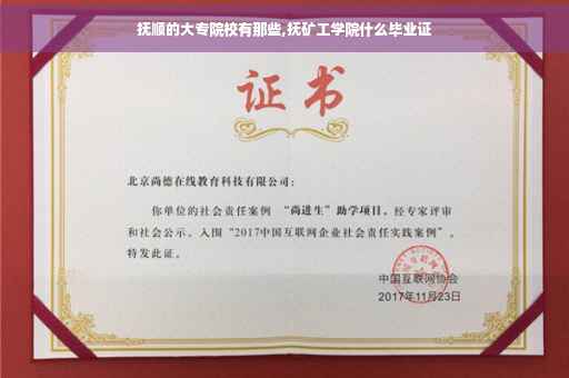 抚顺的大专院校有那些,抚矿工学院什么毕业证