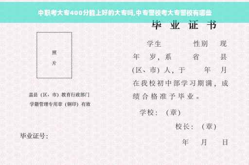 中职考大专400分能上好的大专吗,中专警校考大专警校有哪些