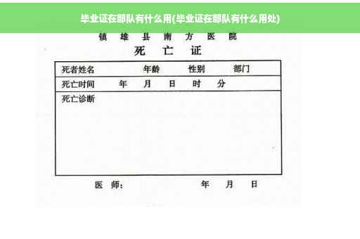 毕业证在部队有什么用(毕业证在部队有什么用处)